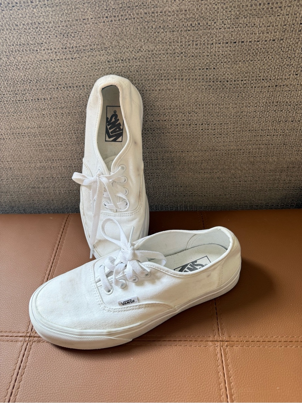 Vans White Low-Top Canvas Sneakers